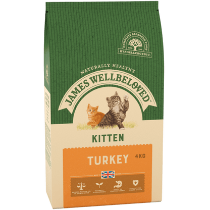 James Wellbeloved Turkey & Rice Dry Kitten Food - 4kg