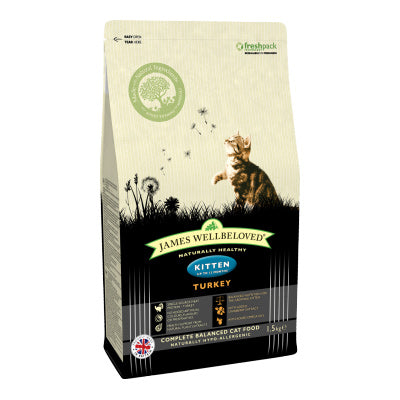 James Wellbeloved Turkey & Rice Dry Kitten Food - 4kg