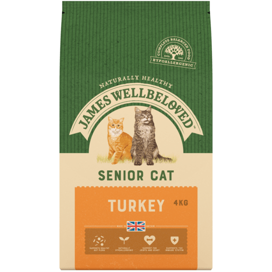 James Wellbeloved Turkey & Rice Senior Dry Cat Food - 4kg