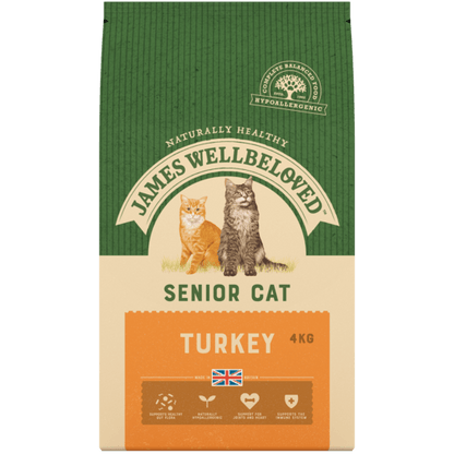 James Wellbeloved Turkey & Rice Senior Dry Cat Food - 4kg