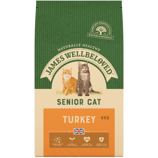 James Wellbeloved Turkey & Rice Senior Dry Cat Food - 4kg