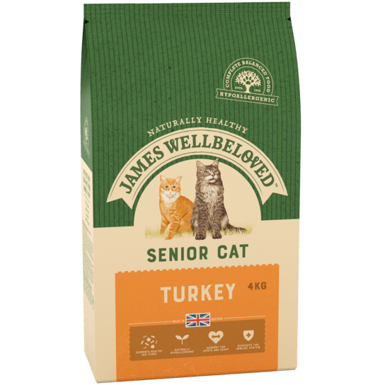 James Wellbeloved Turkey & Rice Senior Dry Cat Food - 4kg