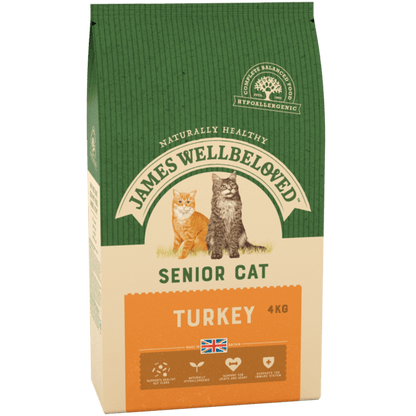 James Wellbeloved Turkey & Rice Senior Dry Cat Food - 4kg
