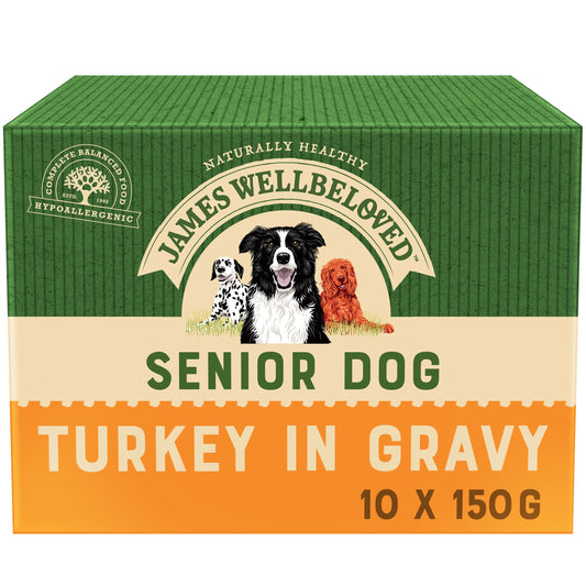 James Wellbeloved Turkey Senior Dog Pouches 10 Pack - 150g
