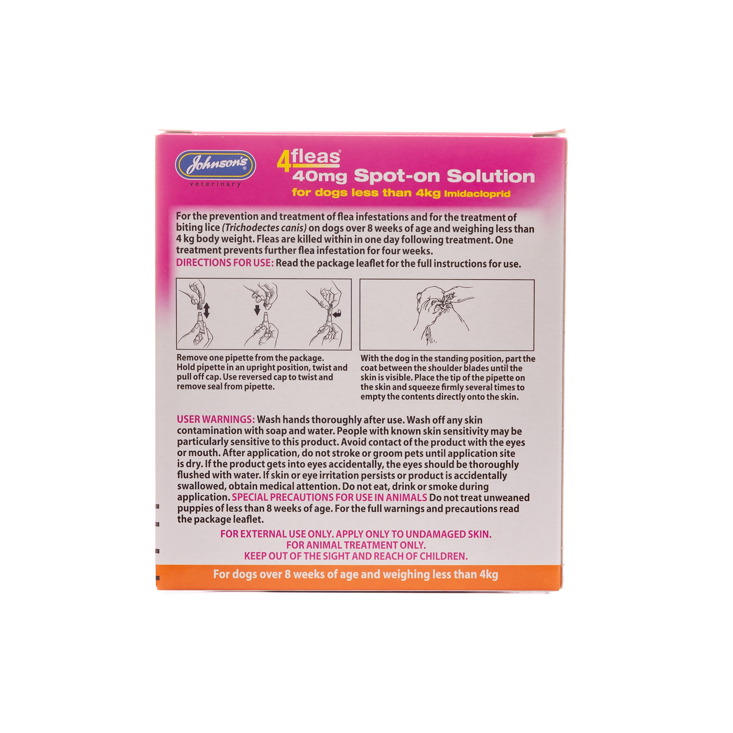 Johnsons 4fleas Spot On for Puppies & Small Dogs 2 pipettes