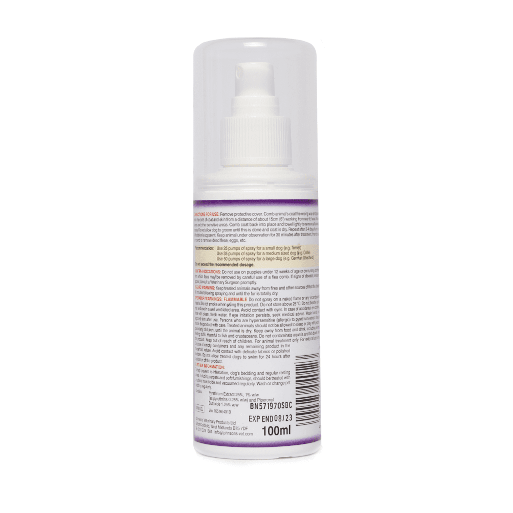 Johnsons Dog Flea Pump Spray for Dogs and Puppies 100ml