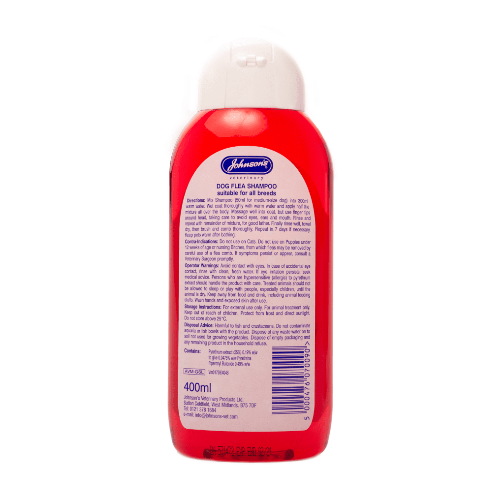 Johnsons Dog Flea Shampoo for Dogs and Puppies 400ml