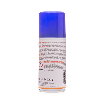 Johnsons Dry Foam Shampoo Aerosol for Dogs & Cats 150ml