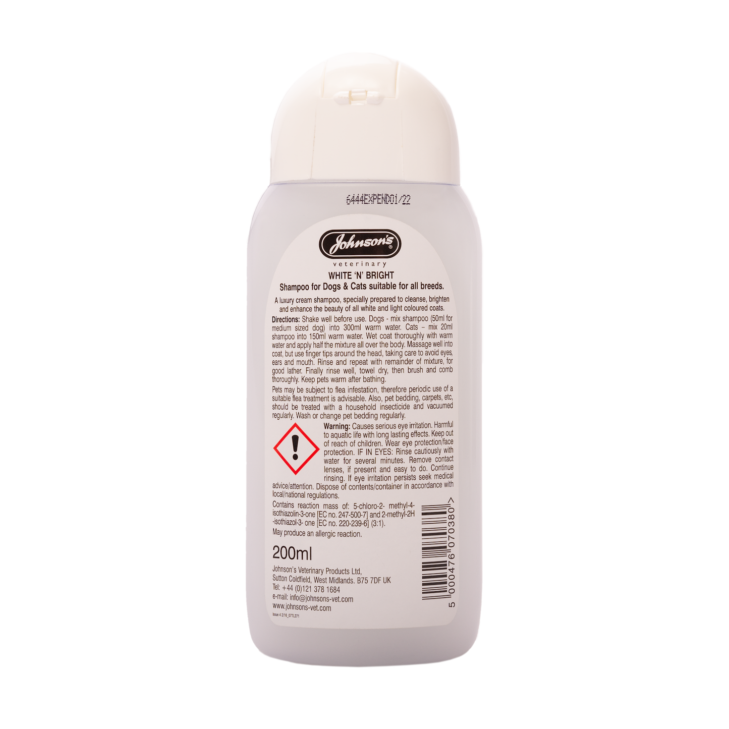 Johnsons White Bright Shampoo for Dogs & Cats
