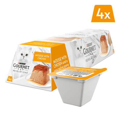 Gourmet Adult Revelations Mousse with Chicken Wet Cat Food 4 x 57g