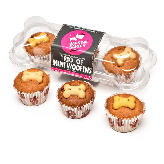 Barking Bakery Woofin Mini Uniced Trios Dog Cakes