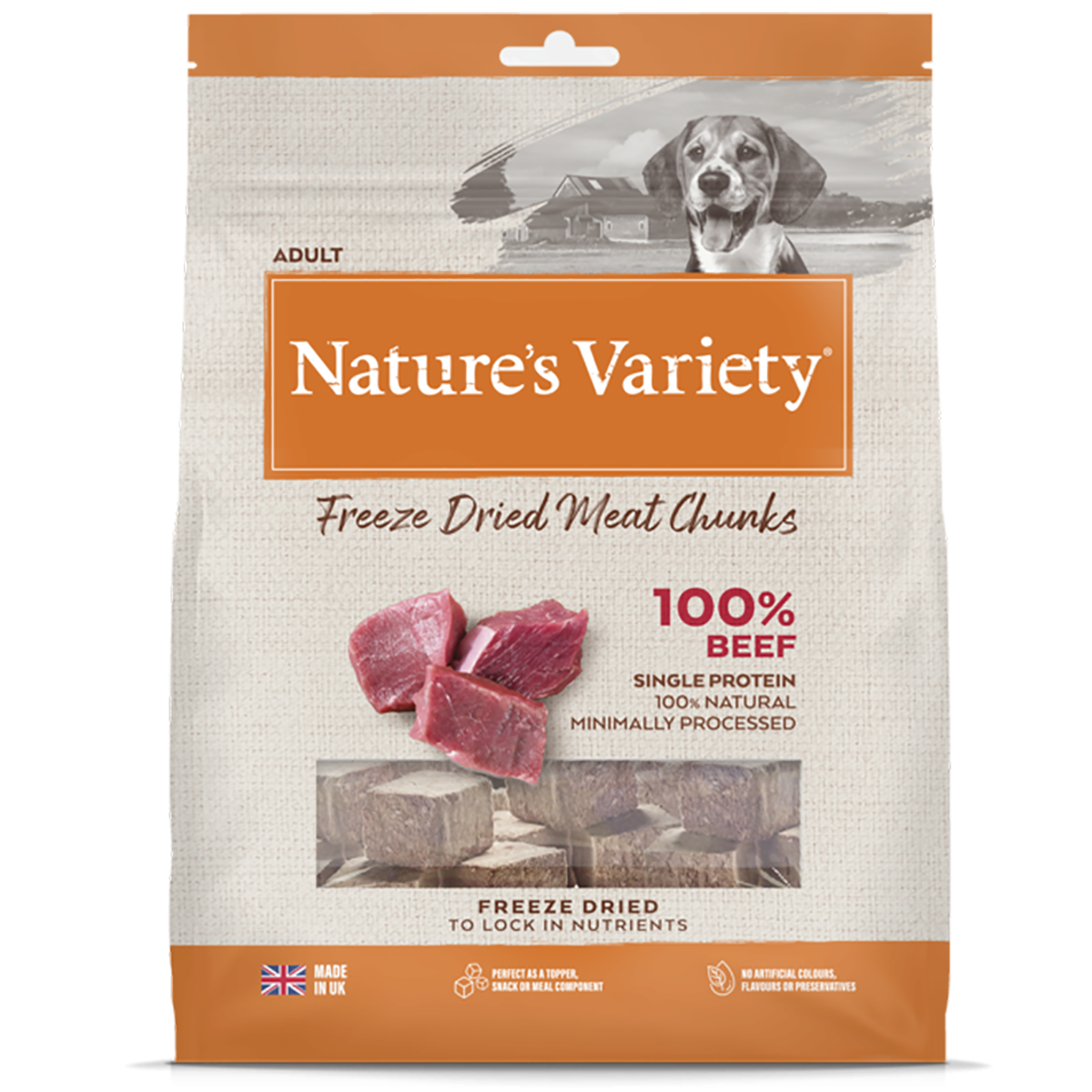 Nature's Variety Complete Freeze Dried Meat Chunks 100% Beef For Adult Dog 200g
