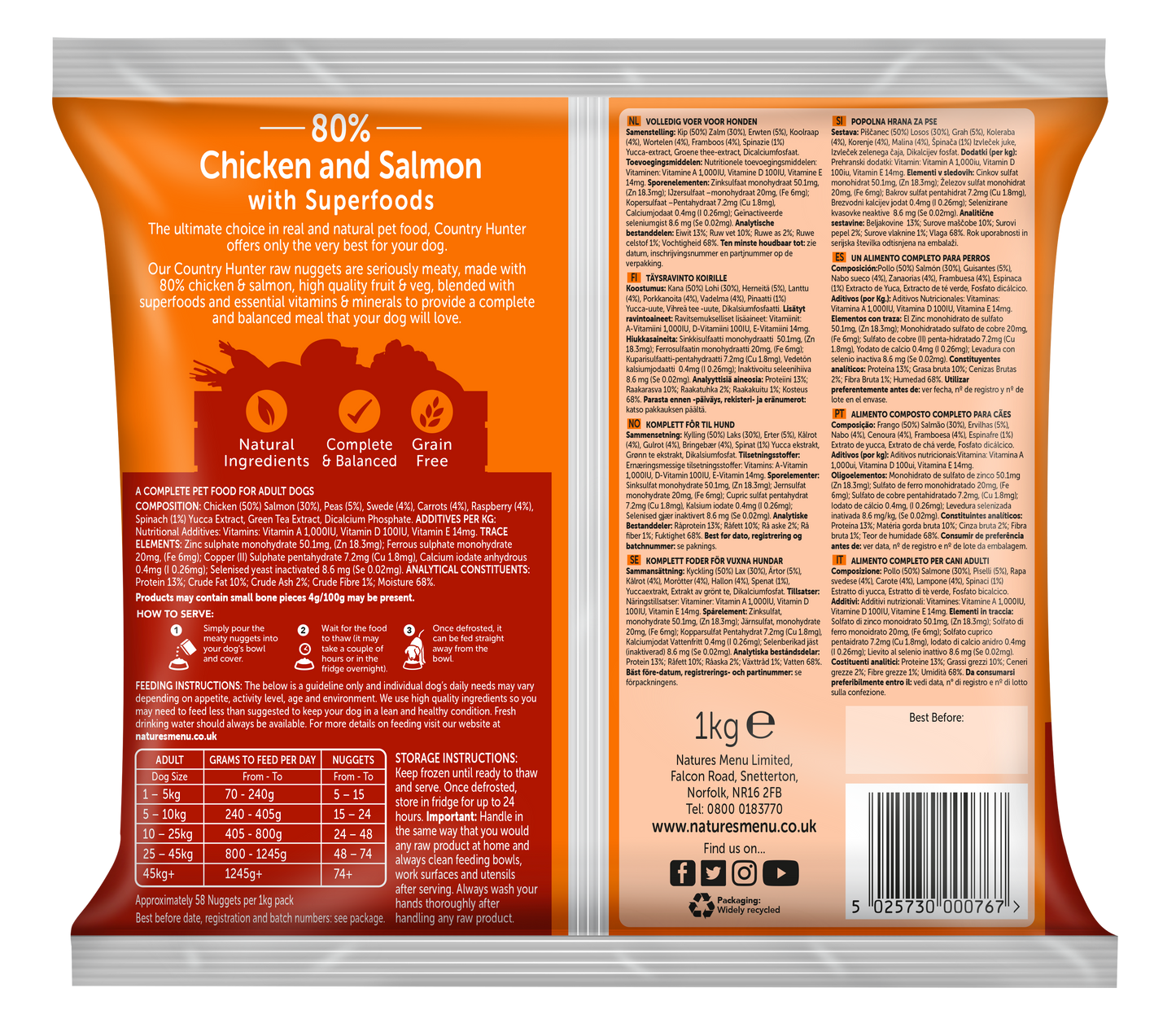 Natures Menu Country Hunter Chicken with Salmon Nuggets 1kg