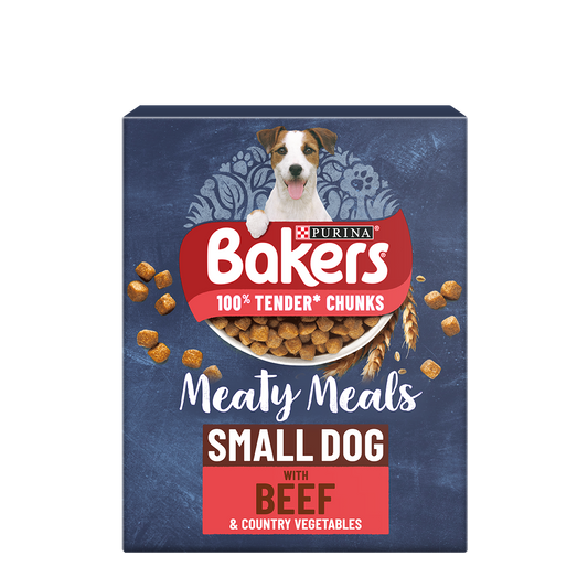 Bakers Meaty Meals Small Dog Beef Dry Dog Food 1kg