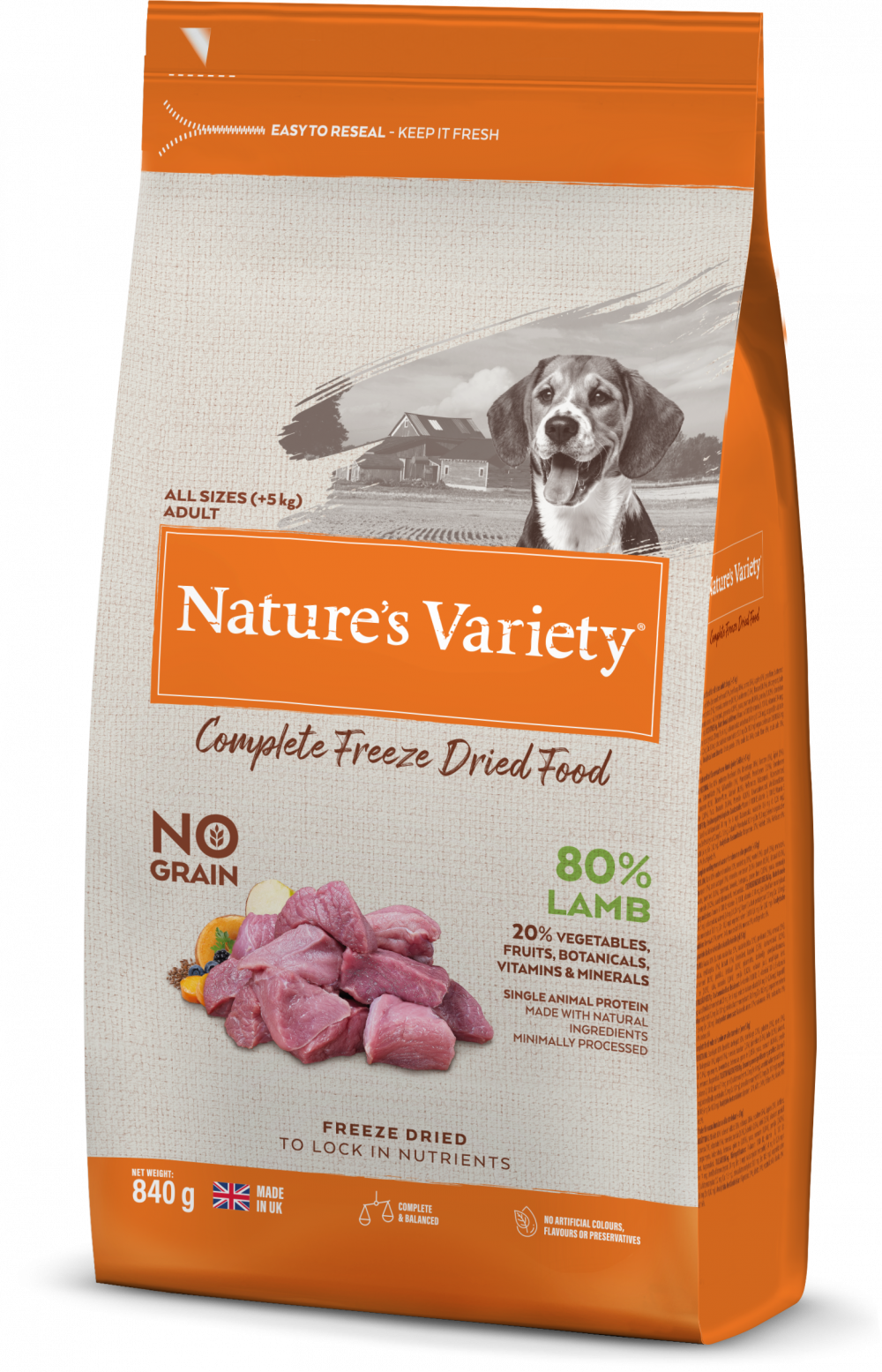 Nature's Variety Complete Freeze Dried Food Lamb For Adult Dogs 840g