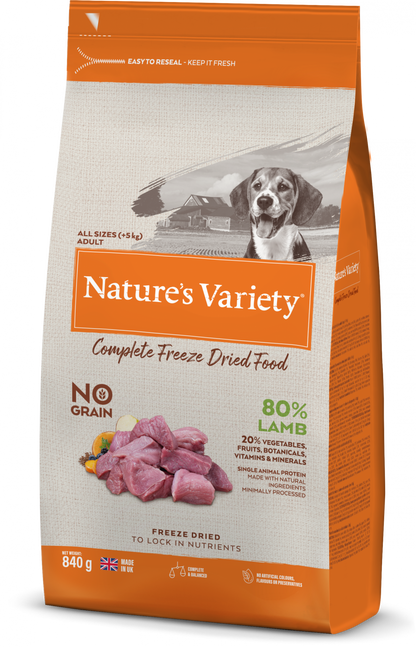 Nature's Variety Complete Freeze Dried Food Lamb For Adult Dogs 840g