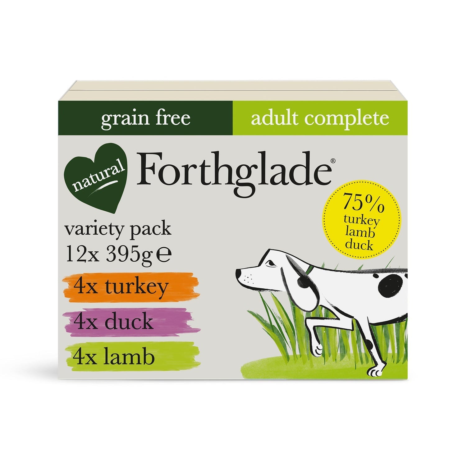 Forthglade Complete Meal Grain Free Turkey/Duck & Lamb Natural Wet Dog Food 12 x 395g