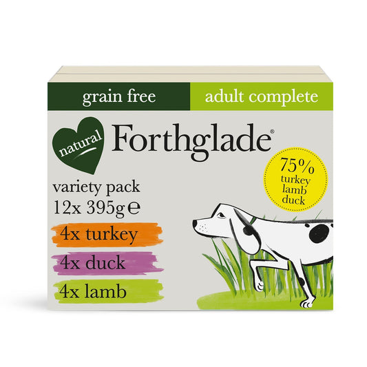 Forthglade Complete Meal Grain Free Turkey/Duck & Lamb Natural Wet Dog Food 12 x 395g