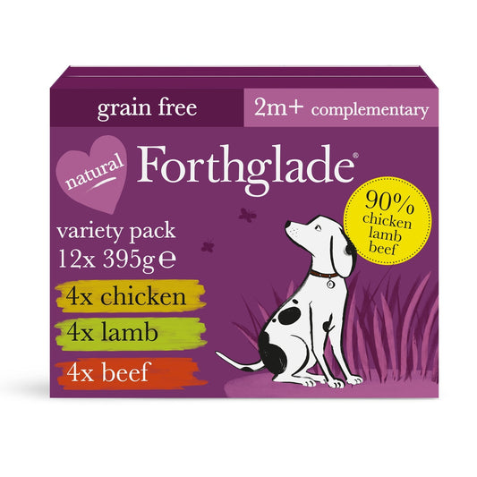 Forthglade Just Complementary Range Just Chicken/Lamb & Beef Natural Wet Dog Food 12 x 395g