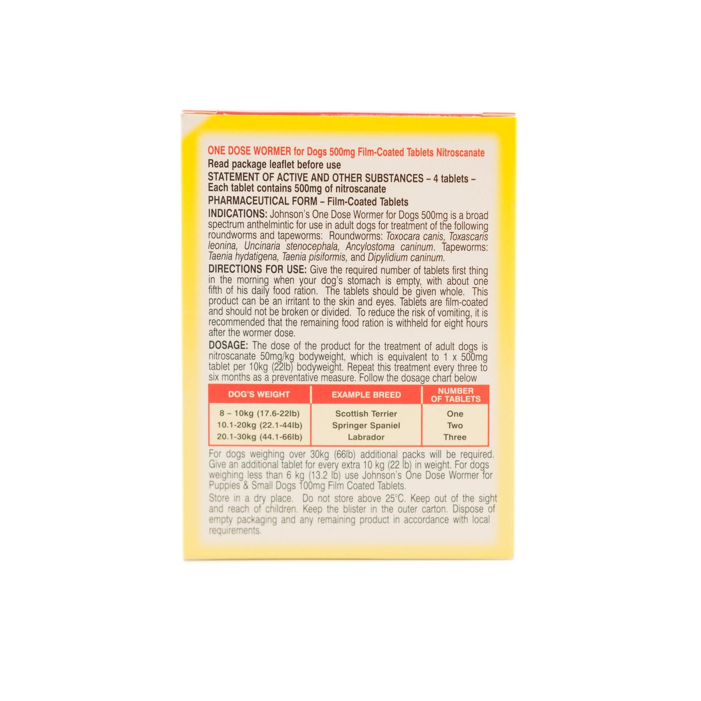 Johnsons One Dose Wormer for