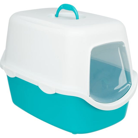 Trixie Vico Litter Tray with Hood Turquoise/White 40 × 40 × 56 cm