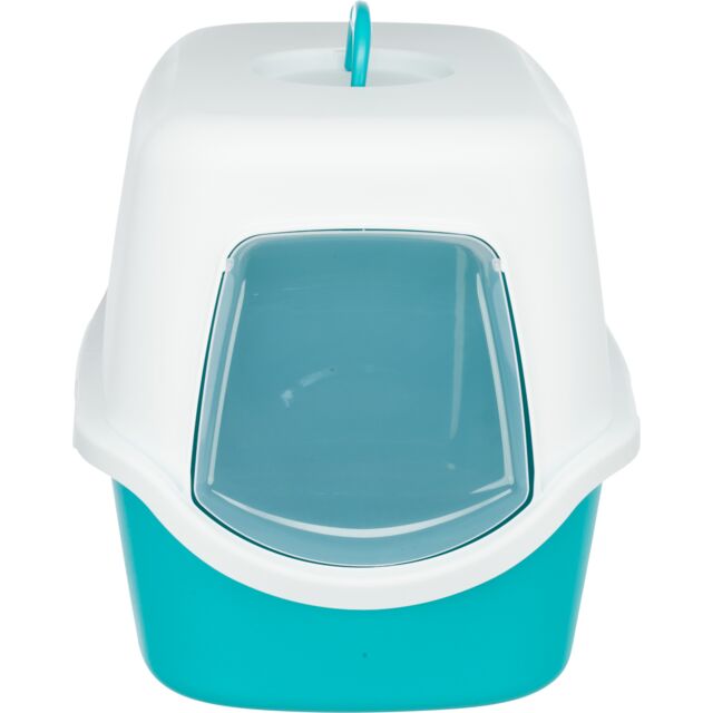 Trixie Vico Litter Tray with Hood Turquoise/White 40 × 40 × 56 cm