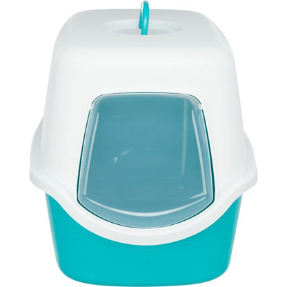 Trixie Vico Litter Tray with Hood Turquoise/White 40 × 40 × 56 cm