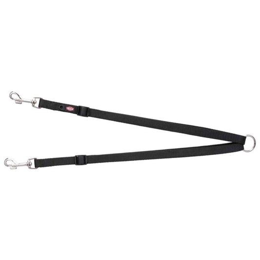 Trixie Premium Coupler Two-Dog Lead Black (40–70 cm x 15 mm)
