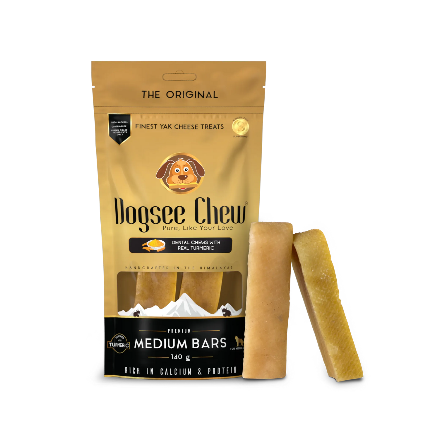 DogSee Chew Turmeric Medium Bars Dog Chews 140g