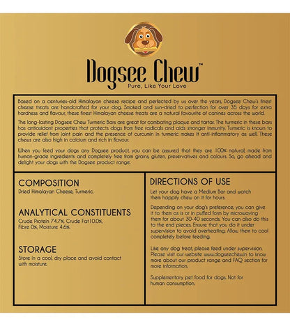 DogSee Chew Turmeric Medium Bars Dog Chews 140g