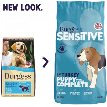 Burgess Sensitive Rich in Turkey Dry Puppy Food 2kg