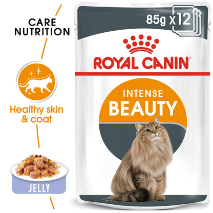 Royal Canin Feline Adult Intense Beauty in Jelly Wet Cat Food Pouches - 12 x 85g