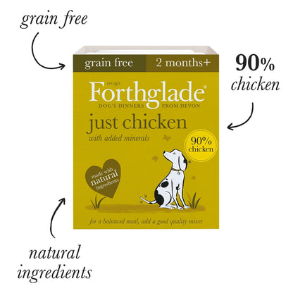 Forthglade Just Complementary Range Just Chicken/Lamb & Beef Natural Wet Dog Food 12 x 395g