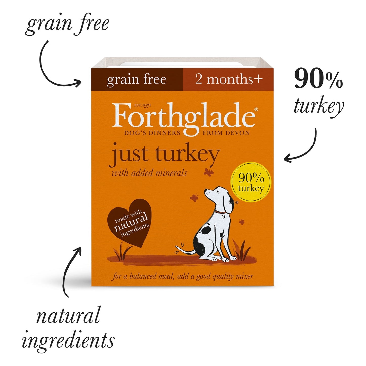 Forthglade Just Complementary Range Just Turkey Natural Wet Dog Food 395g