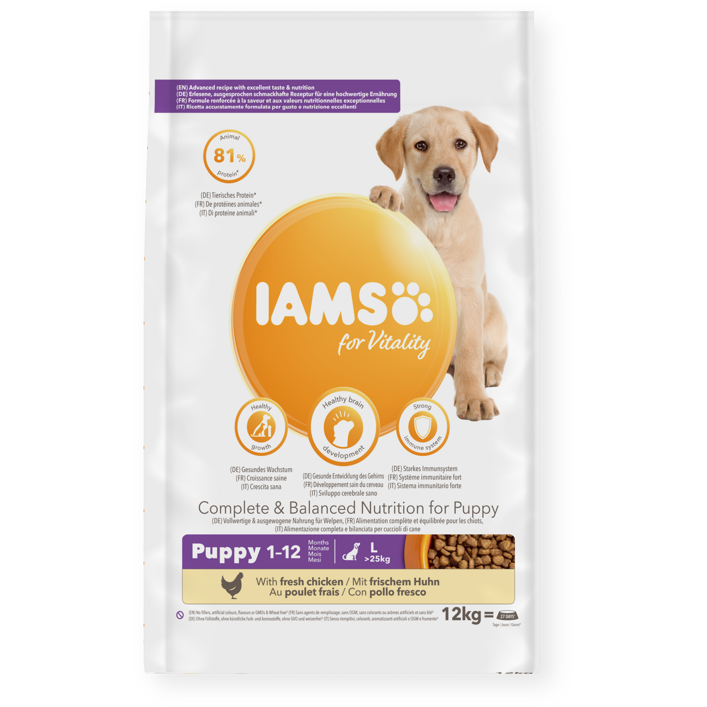 Iams Vitality Puppy Large Breed Fresh Chicken Dry Dog Food