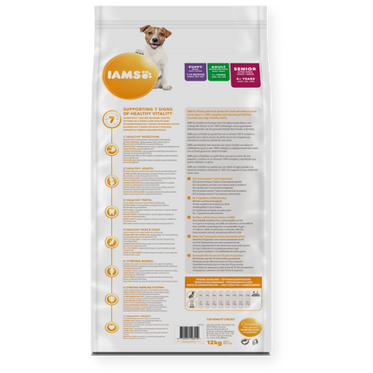 Iams Vitality Senior Small/Medium Breed Fresh Chicken Dry Dog Food