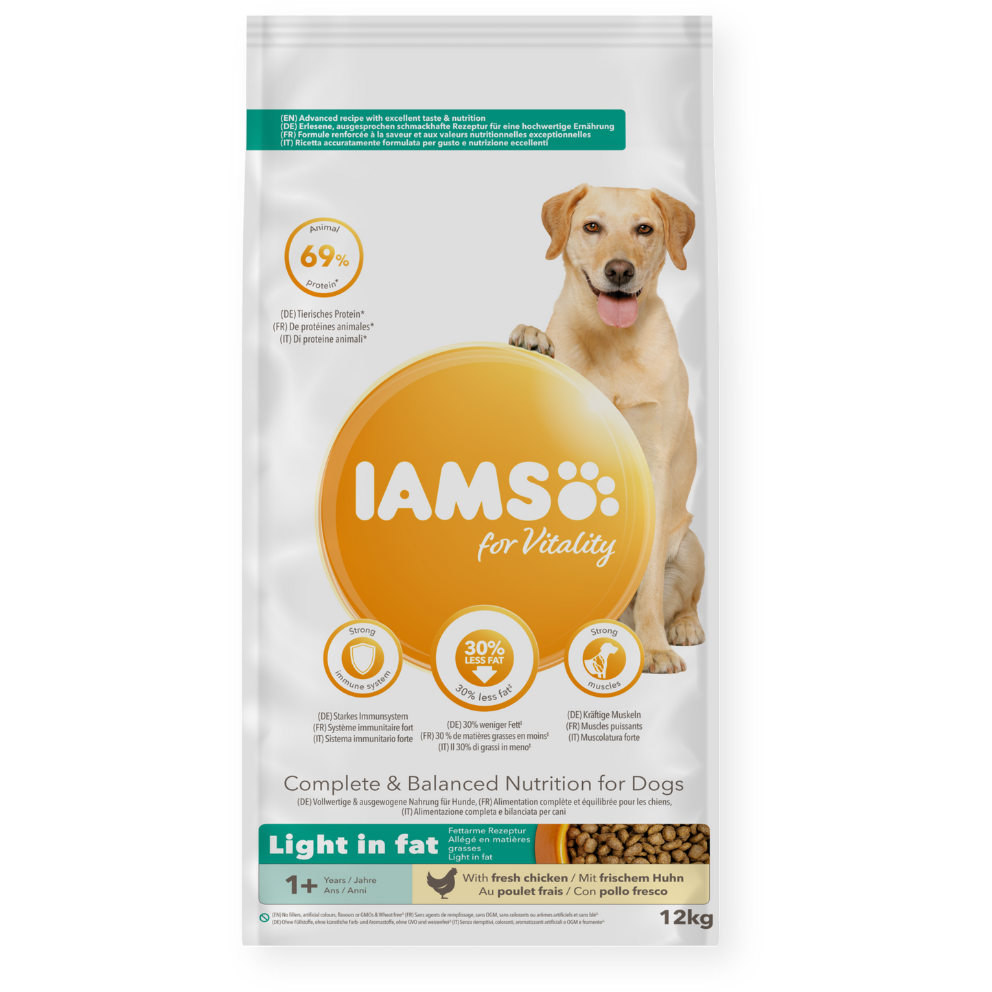 Iams Vitality Light in Fat Adult All Breed Fresh Chicken Dry Dog Food