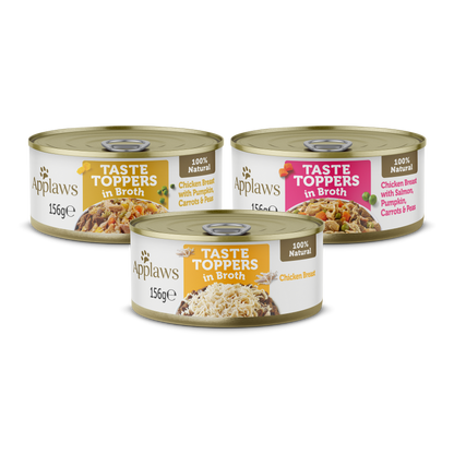 Applaws Taste Toppers Broth Tin Selection Wet Dog Food 8 x 156g