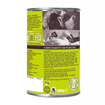 AATU 90/10 Grain Free Duck & Turkey Adult Wet Dog Food 400g