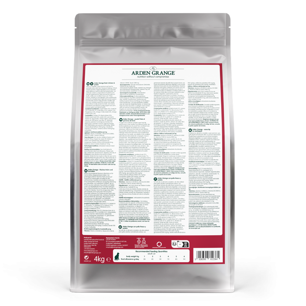Arden Grange Adult Grain Free Fresh Chicken & Potato Dry Cat Food