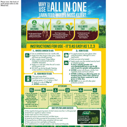 Aftercut All In One Lawn Feed Weed & Moss Killer 350m² 11.2kg