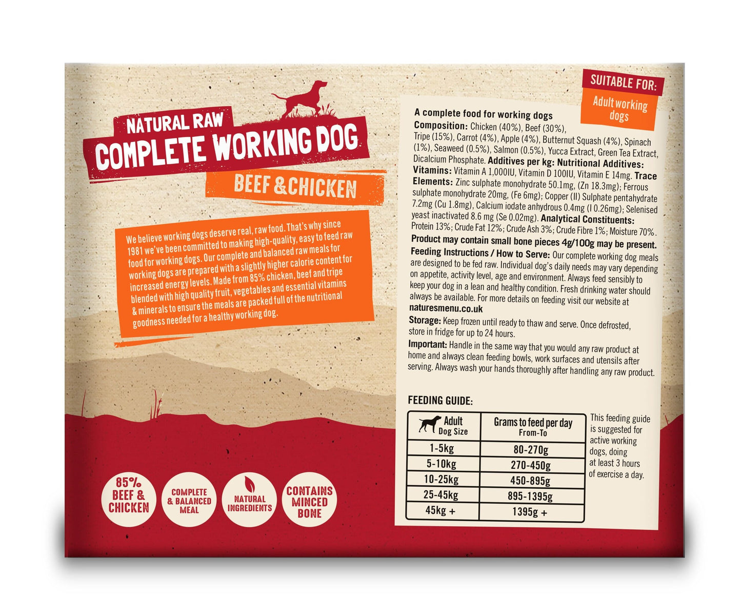 Natures Menu Raw Dog Food Beef & Chicken 2x500g