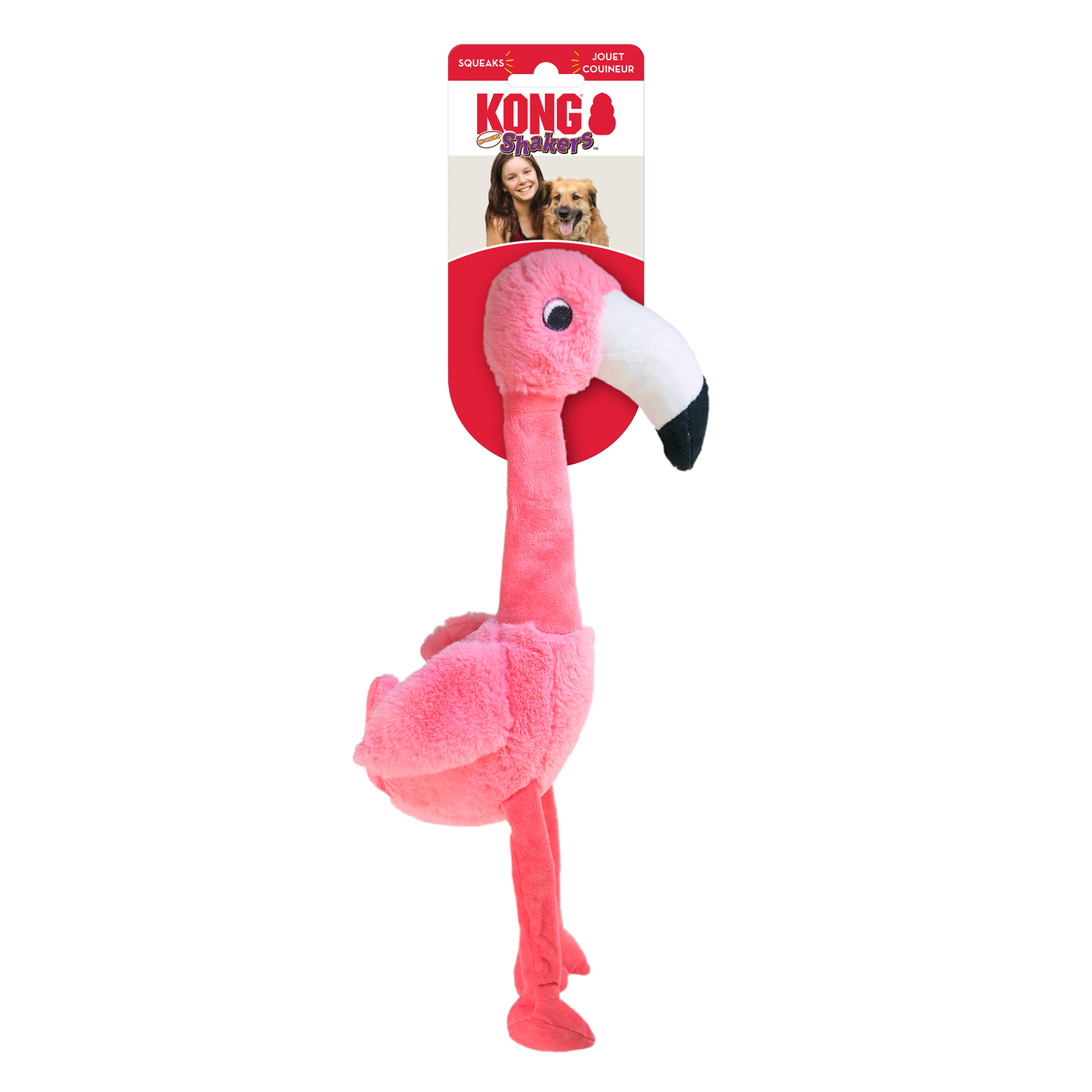 KONG Shakers Honkers Flamingo Dog Toy Small