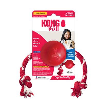 KONG Dog Ball With Rope Small
