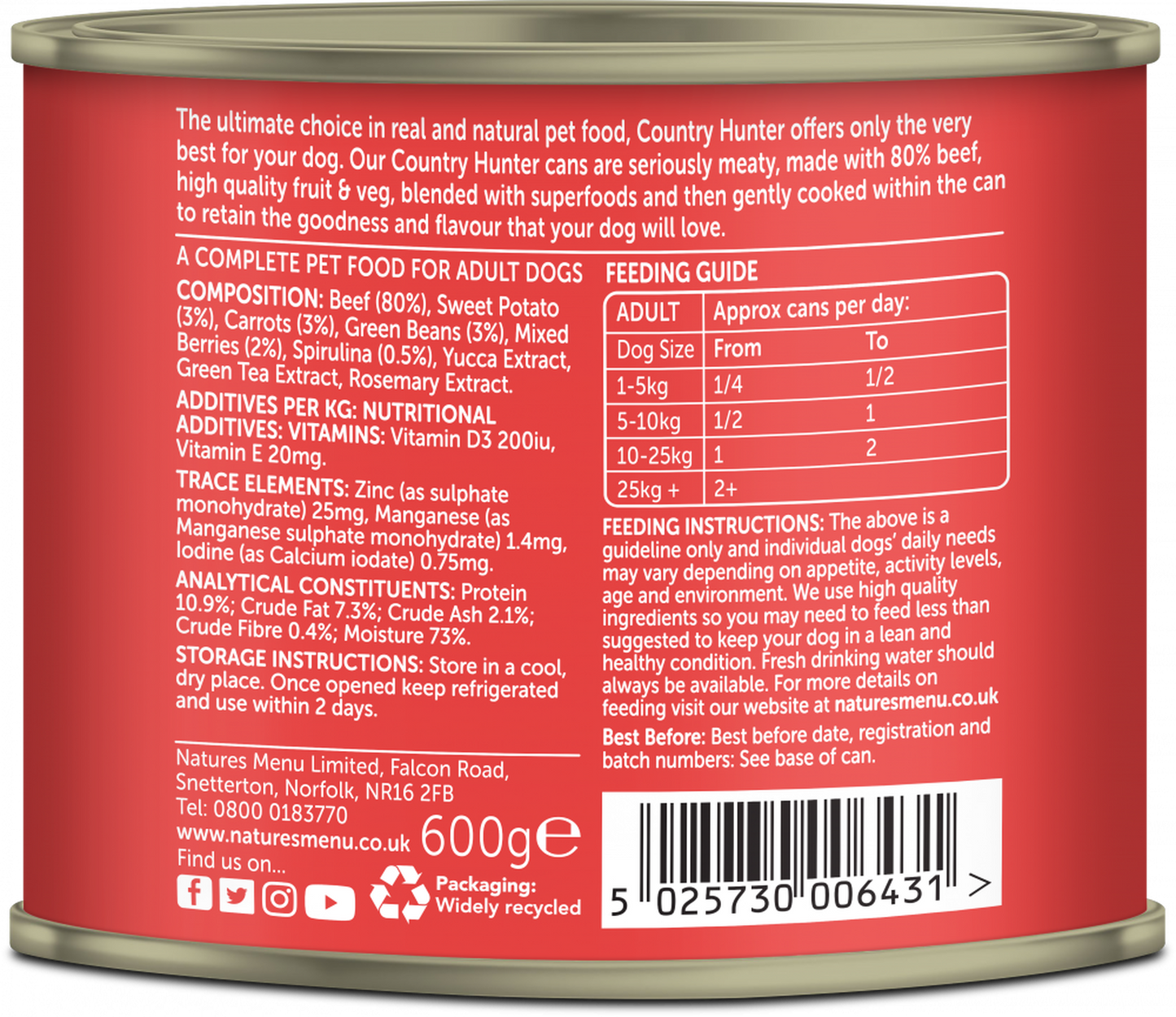Natures Menu Country Hunter Beef with Superfoods Wet Dog Food