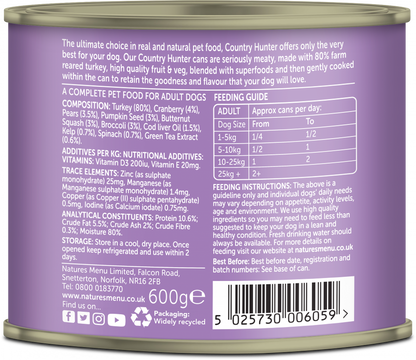 Natures Menu Country Hunter Farm Reared Turkey with Superfoods Wet Dog Food