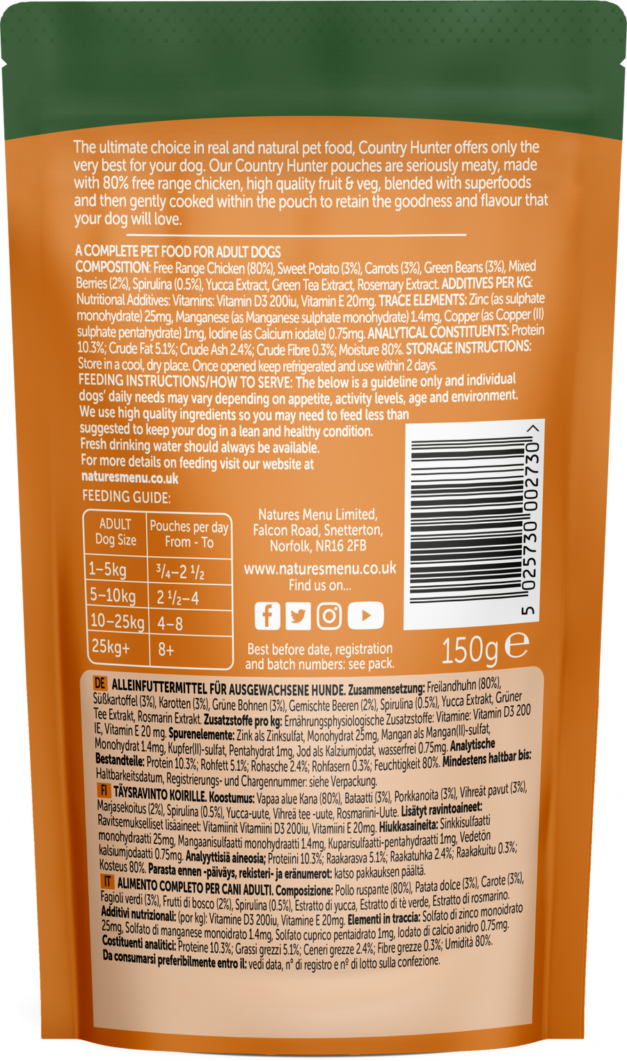 Natures Menu Country Hunter Free Range Chicken Superfood Wet Dog Food