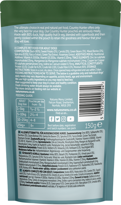 Natures Menu Country Hunter Succulent Duck Superfood Wet Dog Food