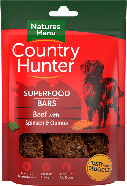 Natures Menu Country Hunter Superfood Bar Beef with Spinach & Quinoa