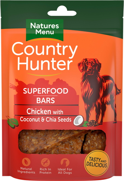 Natures Menu Country Hunter Superfood Bar Chicken with Coconut & Chia Seeds
